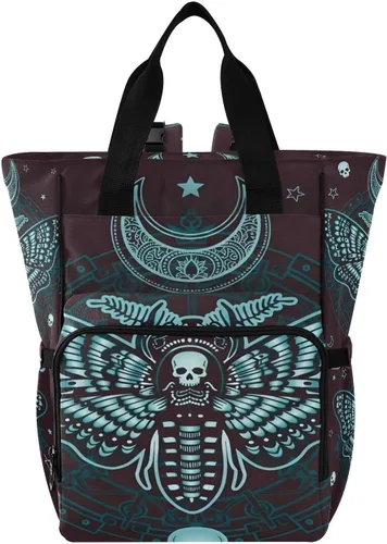 Miniatura 16 de MNSRUU Bolsa de pañales Cráneo Bolsa de pañales Mochila Bolsa de pañales de viaje para bebé Bolsas cambiantes de bebé grande, cute 66, Talla única