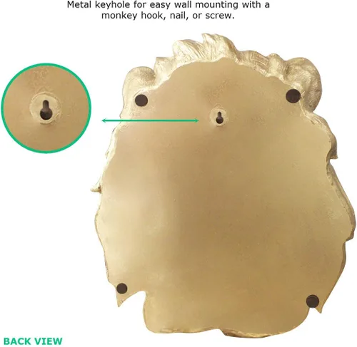 Miniatura 6 de Wall Charmers - León en oro – Fauxidermia de imitación montado en el busto de la cabeza falsa decorativa de resina falsa montaje animal taxidermia