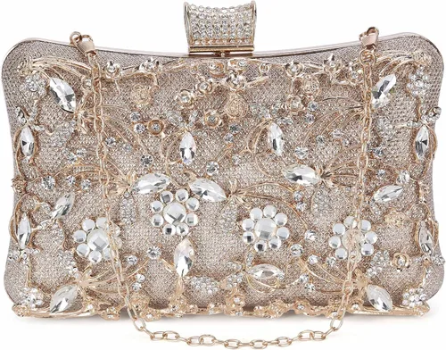 Miniatura 4 de Tanpell Bolso de mano de cristal para mujer bolso de mano de boda con diamantes de imitación para novia graduación cóctel fiesta
