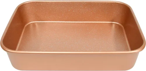 Miniatura 2 de casaWare Cacerola antiadherente para lasaña/asadora con revestimiento de cerámica, 13 x 10 x 3 pulgadas (granito oro rosa)