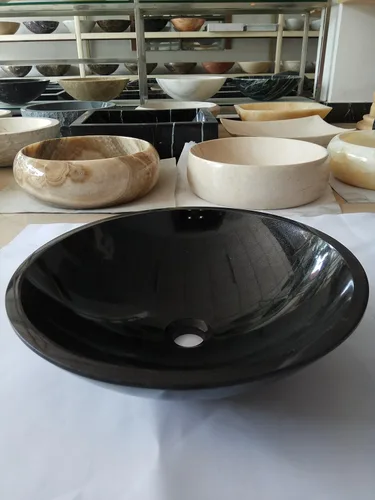 Miniatura 2 de VS430SHXI Shanxi Fregaderos de piedra natural de granito negro puro lavabos de baño