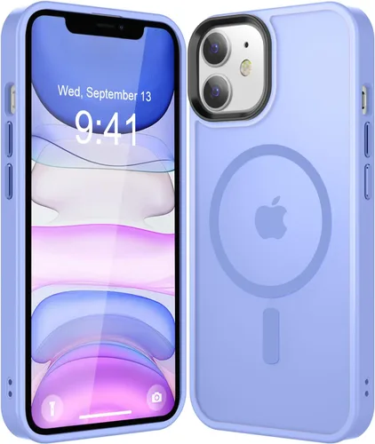 Miniatura 31 de Fuerte magnético para iPhone 11, compatible con Magsafe, [resistente a caídas de 13 pies] Funda trasera translúcida mate con sensación de piel
