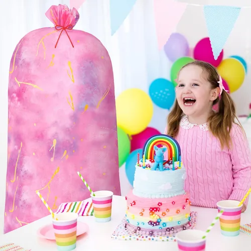 Miniatura 3 de Leinuosen 2 bolsas de regalo jumbo de 70 pulgadas, bolsas de regalo de plástico de gran tamaño con teñido anudado, bolsa de regalo extra grande