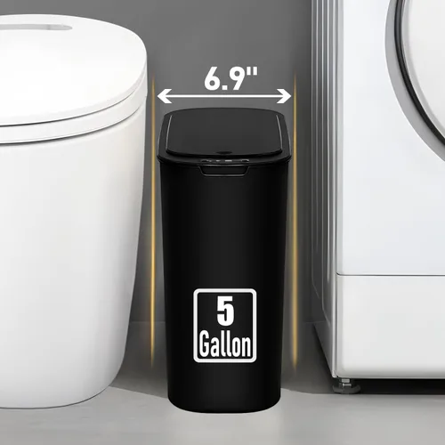 Miniatura 4 de TIPGO Cubo de basura de 5 galones con sensor de movimiento para baño con tapa, cubo de basura automático sin contacto, cesta de basura inteligente