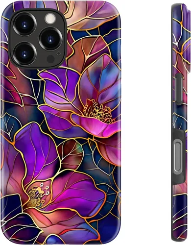 Miniatura 110 de LUHOURI Funda para iPhone 12 Mini, compatible con carga inalámbrica, doble capa, interior de silicona suave + carcasa exterior dura, bonito diseño