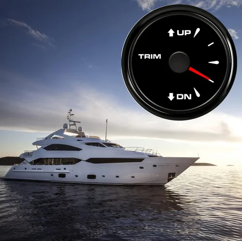 Miniatura 3 de Medidor de ajuste de barco de 52 mm IP68 impermeable 0-190ohm señal marino medidor de balance de ajuste de barco UP DN con indicador de inclinación