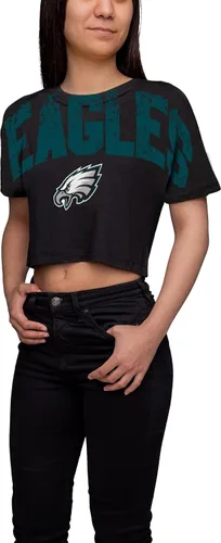 Miniatura 17 de FOCO NFL Womens NFL Team Logo Ladies Fashion Distressed Wordmark Petite Size Crop Top Shirt