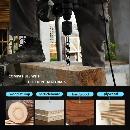 Miniatura 5 de Broca de 1-1/2 x 11.8 pulgadas para barrenar madera, Broca de 38x300 mm hexagonal larga para madera, madera dura, embarcaciones