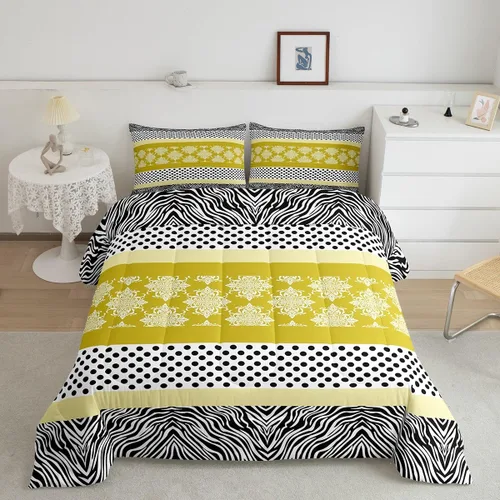 Miniatura 14 de Juego de ropa de cama individual de piel de cebra, guepardo y leopardo, para niños y adultos, juego de edredón de piel de animales salvajes