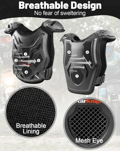 Miniatura 4 de StarknightMT Equipo de moto de cross para niños - Mejorado Grosor de la carcasa Equipamiento profesional de protección para motocicleta juvenil