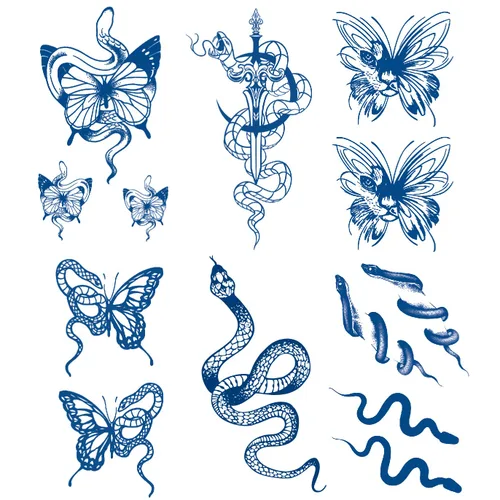Miniatura 4 de Tatuajes temporales semipermanentes de palabras en inglés, 6 hojas, 2 semanas de duración, impermeables, tatuajes de palabras en inglés, 100% tinta