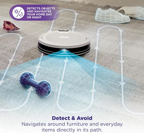 Miniatura 6 de Aspiradora robot Shark Navigator con base autovaciante sin bolsa de 30 días de capacidad, potente succión, navegación SmartPath, cepillo