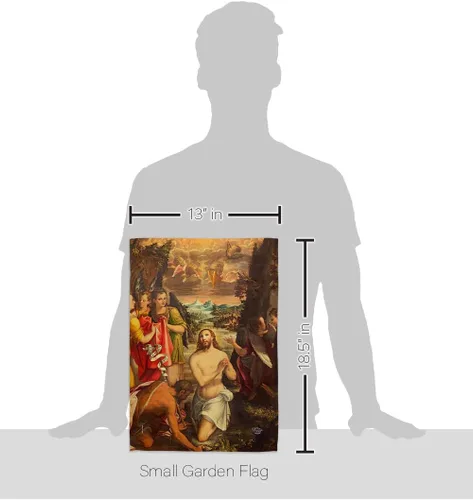 Miniatura 2 de Juego de banderas de jardín con diseño de bautismo de Cristo, colgante de pared religioso, esperanza gracia paz, paloma de la paz religiosa