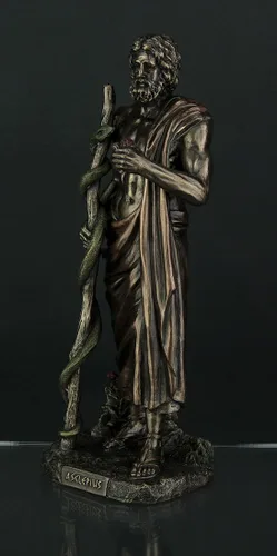 Miniatura 2 de Veronese Design Estatua griega de Asclepio con acabado de bronce del dios de la medicina