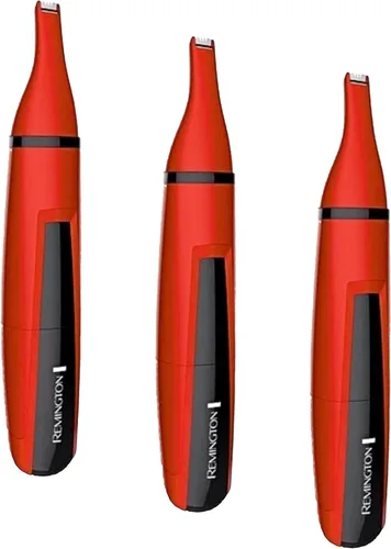 Remington ND3150CDN - Cortadora de orejas de nariz de viaje, funciona con pilas, color rojo (paquete de 3)
