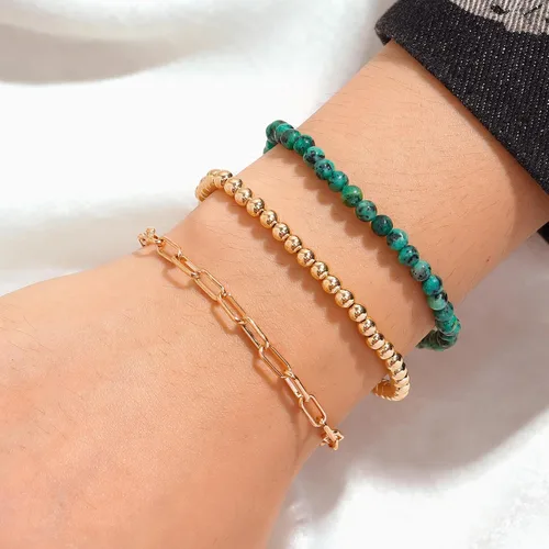Miniatura 135 de Long tiantian Pulsera de oro gruesa para mujer, pulseras de oro delicadas, pulseras para mujer, pulseras apilables de eslabones de cadena