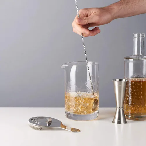 Miniatura 8 de Viski Kit de barman mixology de acero inoxidable, incluye vaso mezclador, colador Hawthorne, doble jigger y cuchara para bebidas revueltas y plateado