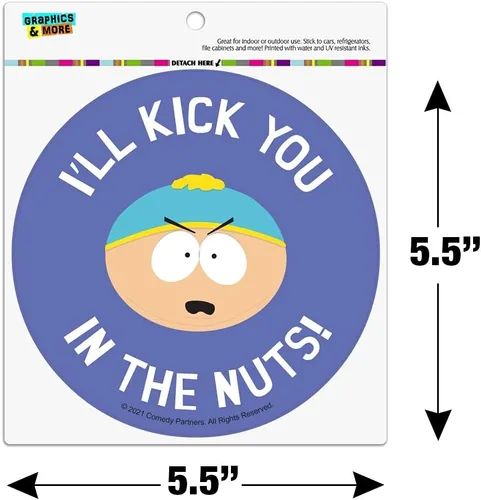 Miniatura 5 de South Park Cartman Kick You in The Nuts - Imán de vinilo para refrigerador y nevera