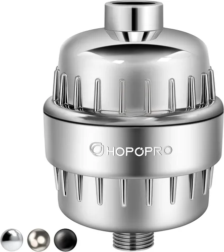 HOPOPRO Filtro de cabezal de ducha de 18 etapas, marca recomendada por NBC News, filtro de agua de ducha universal de alto rendimiento, filtro de