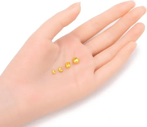Miniatura 2 de 100 piezas Cubiertas de Nudo de Cuentas Engarzadas 5mm (0.2 pulgadas) Tapas de Extremo Chapadas en Oro Amarillo 18K Cobre Latón para Manualidades