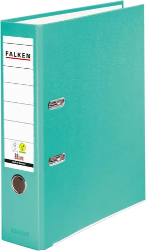 Miniatura 27 de Archivos de plástico originales Falken PP-Color. Fabricado en Alemania. Carpeta de anillos DIN A4 de 2.0 in de color pastel Aqua Carpeta de archivos