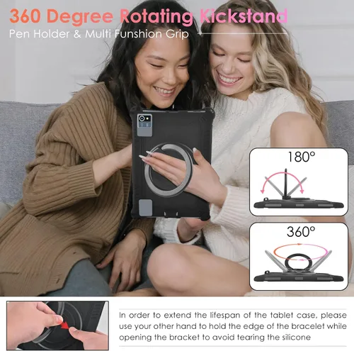 Miniatura 5 de DETUOSI Funda de silicona para Plimpton PlimPad P60 de 10 pulgadas, funda protectora multiángulo para Moderness MB1001 de 10 pulgadas, Hoozo de 10.1