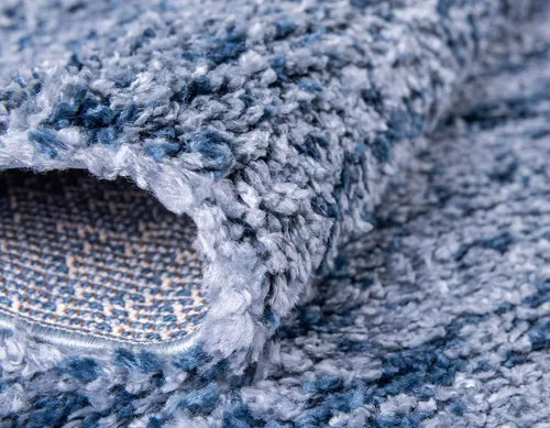 Miniatura 6 de Unique Loom Hygge Shag Collection - Alfombra moderna de inspiración marroquí, afelpada y acogedora, 2.2 x 3 pies, color azul/azul marino