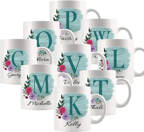 Miniatura 15 de Taza de café personalizada para tus amigos y familiares con inicial y nombre, regalo para todas las ocasiones, cumpleaños, Navidad, regalo de Acción