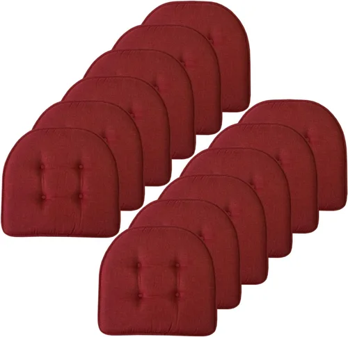 Miniatura 31 de Sweet Home Collection - Cojín de espuma viscoelástica para silla con capitoné, antideslizante, parte trasera de goma, en forma de U, 17 x 16 Piel
