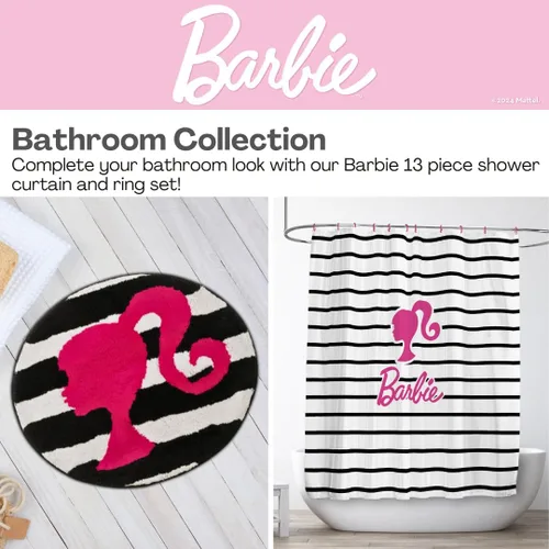 Miniatura 7 de Collectibles Barbie - Alfombra de baño de felpa antideslizante 100% algodón (producto oficial) por Franco
