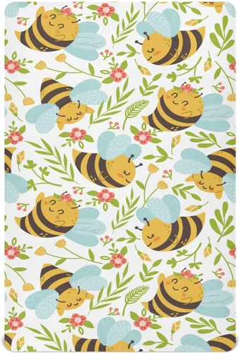 Miniatura 19 de vvfelixl Sábanas de cuna para niños y niñas, animales de granja, vacas, tréboles, transpirables, para colchón de cuna, suaves y transpirables, 39 x