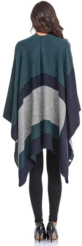Miniatura 6 de Immerguter Capa tipo poncho tipo chal para mujer para otoño e invierno