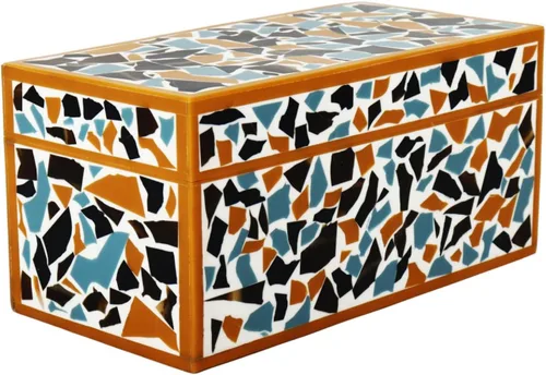 Miniatura 19 de Handicrafts Home Caja de recuerdo decorativa de 8 x 5 – Pequeña caja organizadora con tapa, almacenamiento decorativo Boho, caja de memoria retro
