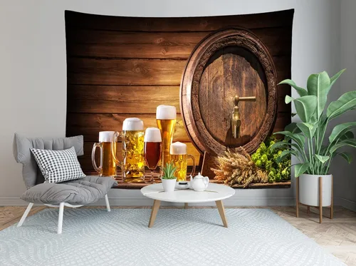 Miniatura 3 de BELECO Telón de fondo para el Oktoberfest, decoración de fiesta de cerveza bávara, barril de cerveza, temporada de cosecha de otoño, decoración