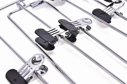 Miniatura 6 de Perchas de 3 pantalones de calidad, perchas de metal multibarra que ahorran espacio, estable con acolchado de espuma antideslizante, gancho Falda