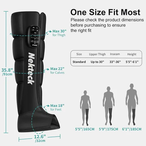 Miniatura 7 de Nekteck Sistema de Masajeador de Compresión de Piernas para Recuperación, Masajeador Inalámbrico de Pies y Piernas para Circulación y Alivio