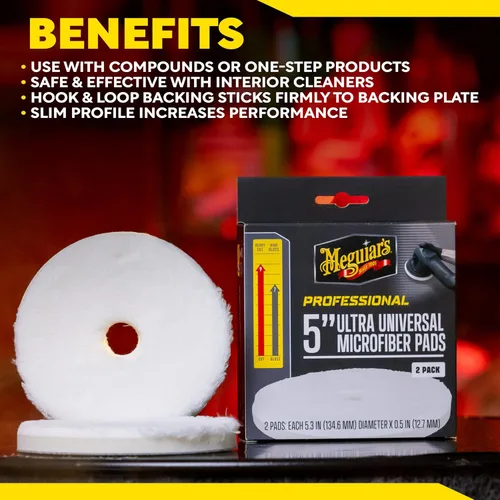 Miniatura 8 de Meguiar's Professional 5" Almohadilla de microfibra, 2 paquetes, 12/CV