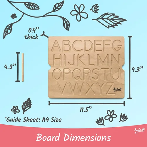 Miniatura 8 de Hulats Aprende a Escribir - Tablas de Trazado de Números y Letras para Niños de 3-5 años - Tableros de Aprendizaje de Alfabeto de Madera Montessori