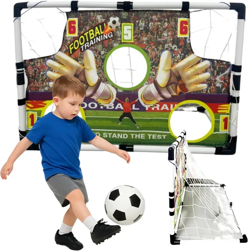 Portería de fútbol para niños para patios traseros | Juego de portería de fútbol para exteriores e interiores para niños y niñas de 2 a 8 años | Red