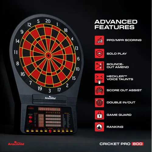 Miniatura 6 de Arachnid Cricket Pro Tournament-Quality Electronic Dartboard up to 40 Games and 315 Variations (Including Popular Cricket Modes)