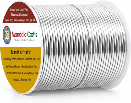 Miniatura 109 de Mandala Crafts - Alambre de aluminio anodizado de 8 calibre para hacer joyas - 9.75 m de alambre flexible negro colorido - Flexible para bonsái