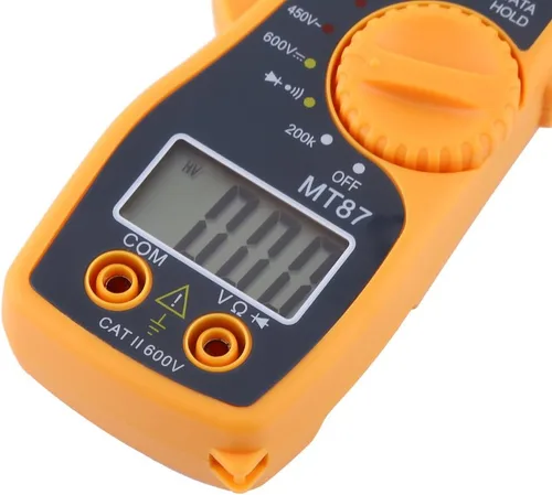 Miniatura 9 de Multímetro de abrazadera digital, voltímetro de CA y CC, amperímetro, ohmímetro, probador de voltios con pantalla LCD, probador múltiple
