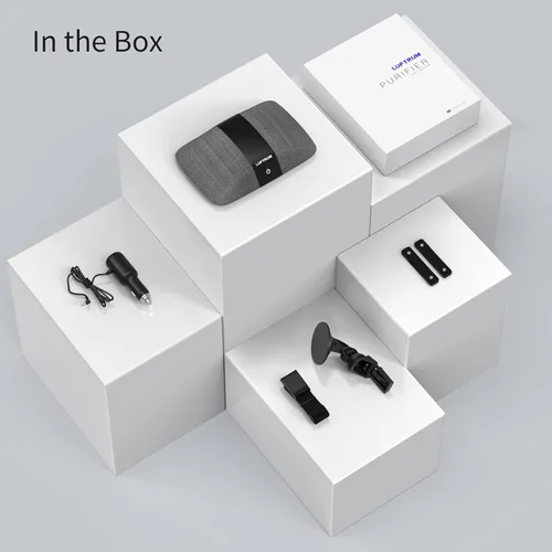 Miniatura 8 de Purificador de aire para automóvil con filtro HEPA verdadero H13: purificador de aire portátil para automóviles para humos de escape, COV, humo, Gris