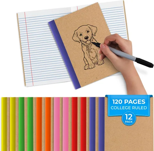 Miniatura 14 de Rosmonde Cuadernos de composición con rayas universitarias, paquete de 5, 200 páginas (100 hojas), 9-3/4 x 7-1/2 pulgadas, libro de composición