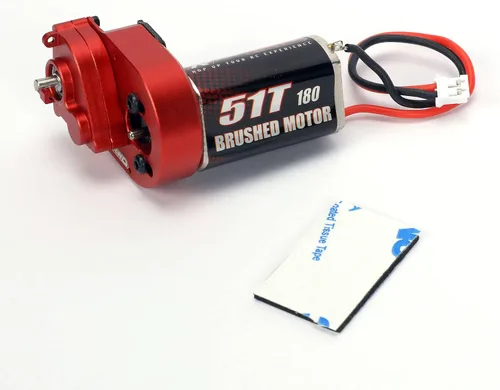 Miniatura 8 de RCAWD Cepillo de carbono mejorado 51T (vuelta) motor cepillado de tamaño 180 y carcasa de engranajes centrales de aleación, transmisión ensamblada