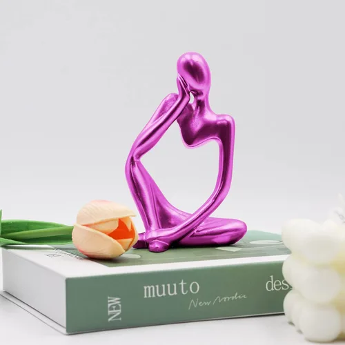 Miniatura 7 de Dnoifne La escultura del Pensador, adornos para acuario, estatua de escultura abstracta, arte decorativo de regalo, figura de decoración del hogar