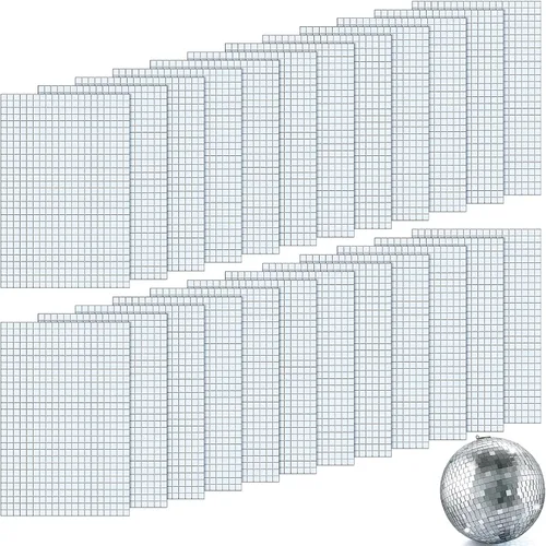 Miniatura 18 de Azulejos de mosaico autoadhesivos para proyectos de manualidades, 0.197 x 0.197 in (plata, 28800 piezas)