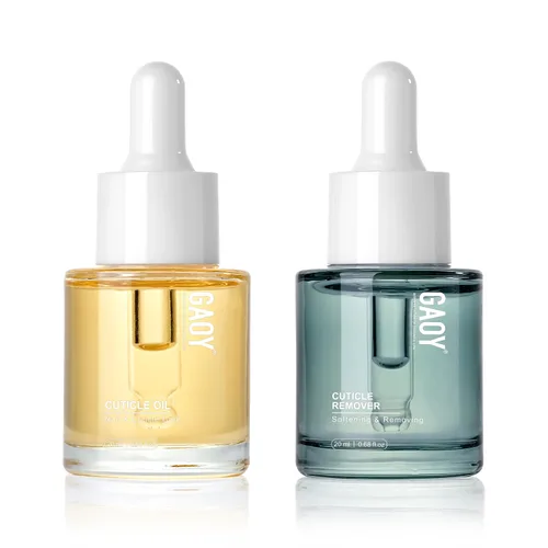 Kit de Cuidado de Cutículas GAOY - Aceite de Cutículas y Removedor de Cutículas, 20ml 2 Piezas Nutre y Suaviza la Cutícula, Promueve el Crecimiento