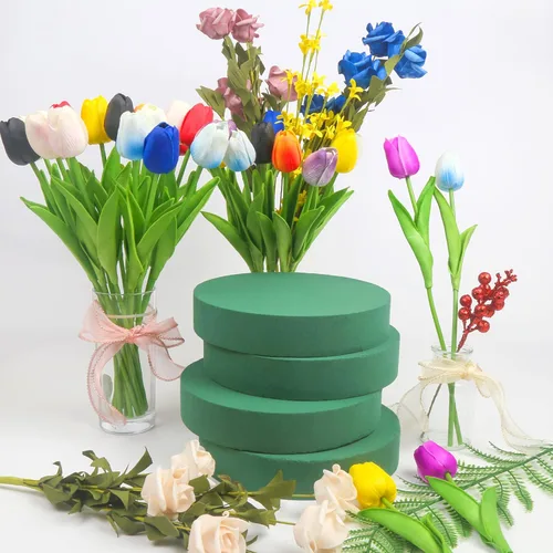 Miniatura 7 de LOMIMOS Espuma floral redonda grande de 8 pulgadas, bloques verdes floristería, suministros para decoración de arreglos florales, manualidades