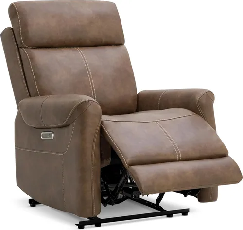 Miniatura 13 de KISLOT Silla reclinable de cuero para adultos, abrazador de pared, RV reclinable con puertos de carga USB, sofá reclinable de energía eléctrica